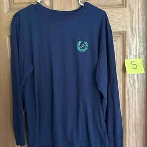VS PINK Navy Long Sleeve Shirt with Green Logo